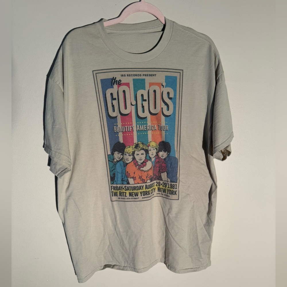 The Go-Go's Tour Graphic Tee - Cream with Multi-Color Print